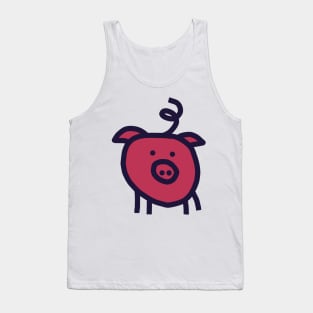 Viva Magenta Color of the Year 2023 Cute Pig Tank Top